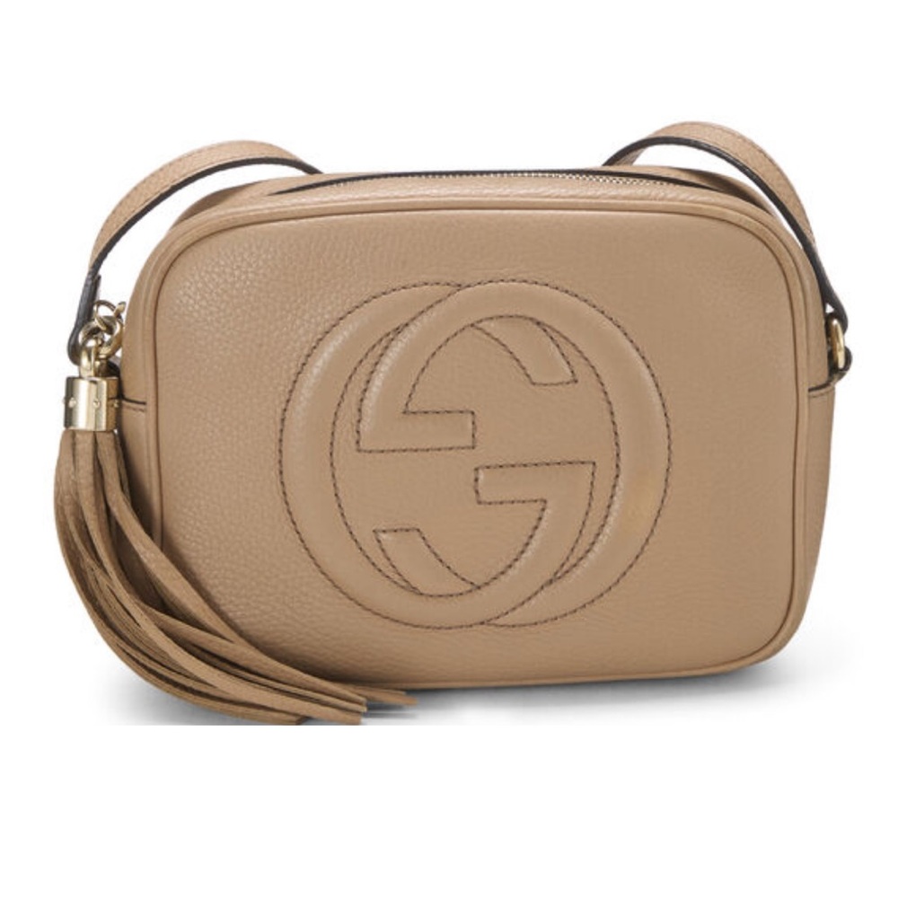 BEIGE GRAINED LEATHER SOHO DISCO